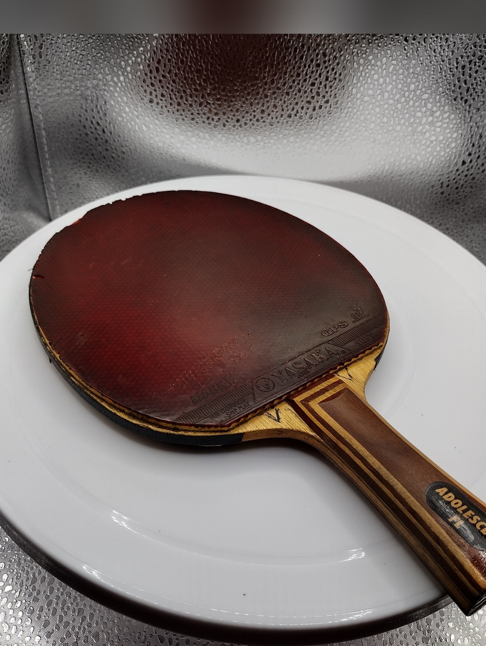 Vintage Two Table Tennis Paddles with Red And Black Rubber One Paddle Case